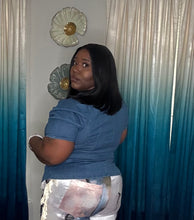 Load image into Gallery viewer, Ruched denim on my sleeve
